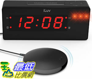 [9美國直購] iLuv 無線鬧鐘 Time Shaker Wow Vibrating Bed Shaker Alarm Clock Sleepers， LED Display， Super Loud