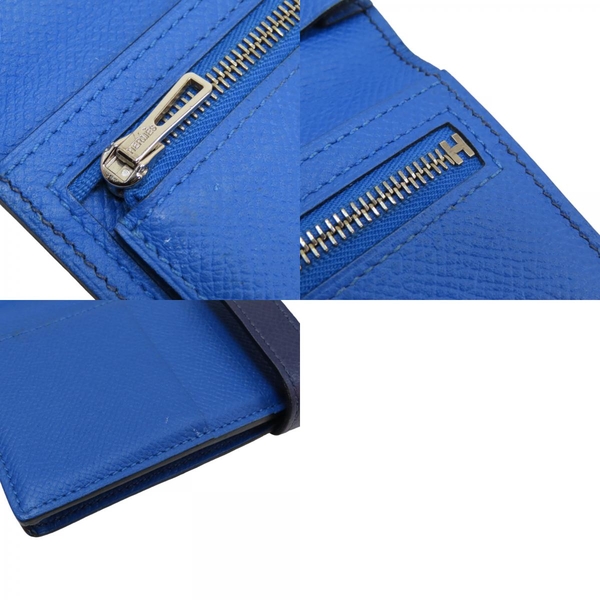 【二手名牌BRAND OFF】HERMES 愛馬仕 紫色 Epsom牛皮 Bearn Soufflet 扣式長夾 銀扣 D刻 product thumbnail 10