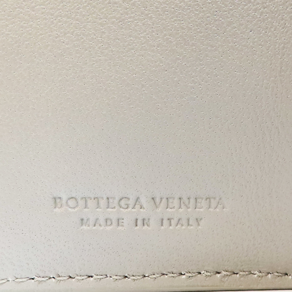 【二手名牌BRAND OFF】BOTTEGA VENETA BV 寶緹嘉 灰色 羊皮編織 扣式短夾 product thumbnail 8