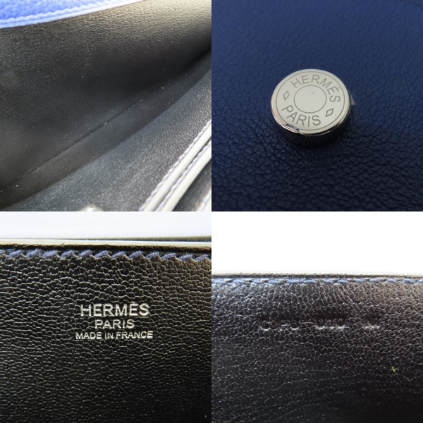 【二手名牌BRAND OFF】HERMES 愛馬仕 坦桑尼亞藍色 Novillo皮革 Opli Chain 24 手提包 銀扣 product thumbnail 8