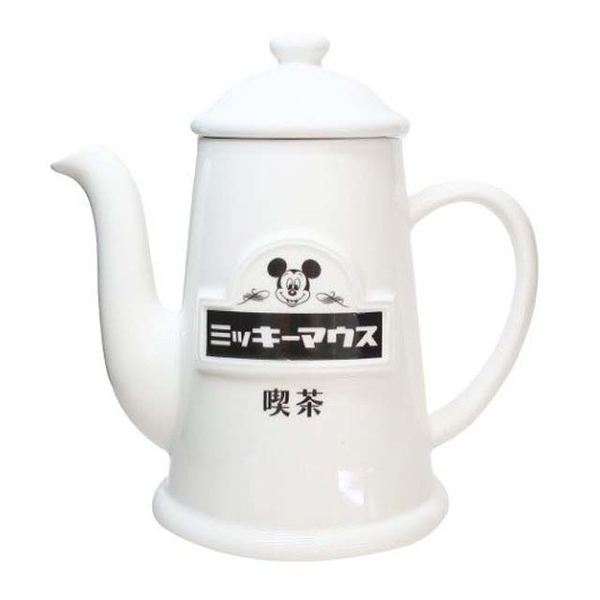 小禮堂 迪士尼 米奇 陶瓷茶壺 670ml (昭和喫茶館) 4942423-267218