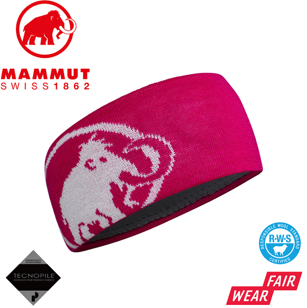 【MAMMUT 長毛象 Tweak Headband 保暖針織LOGO頭帶《桃紅》】1191-03451/圍脖/圍巾/頭巾