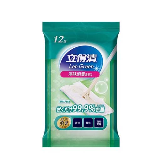 立得清淨味消臭濕拖巾12抽【愛買】 product thumbnail 2