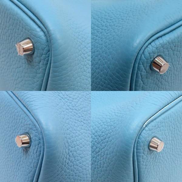 【二手名牌BRAND OFF】HERMES 愛馬仕 Bleu Du Nord 藍綠色 Taurillon牛皮 Picotin 18手提包 銀扣 Y刻 product thumbnail 9