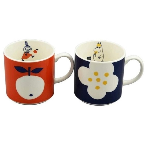 小禮堂 Moomin 陶瓷對杯組 350ml (紅藍款) 4979855-270622