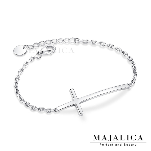 情人節禮物 925純銀手鍊 Majalica 相信希望 送刻字 十字架 手鍊