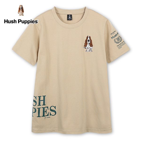 Hush Puppies T恤 男裝簡約英文字立體矽膠刺繡狗T恤 product thumbnail 4