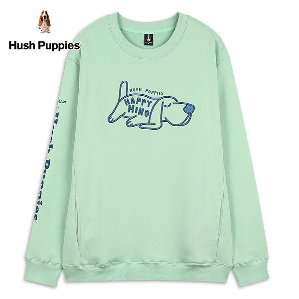 Hush Puppies 上衣 男裝立體趴狗刺繡寬版落肩上衣