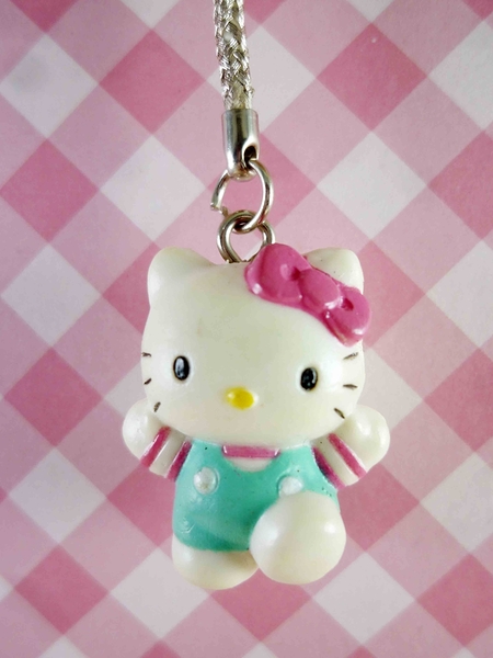 【震撼精品百貨】Hello Kitty 凱蒂貓~KITTY手機吊飾-KITTY走路造型-綠色