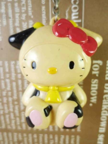 【震撼精品百貨】Hello Kitty 凱蒂貓~鎖圈-乳牛