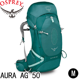 【OSPREY 美國 AURA AG 50《雨林綠M》女款 登山背包】登山包/登山/健行/自助旅行