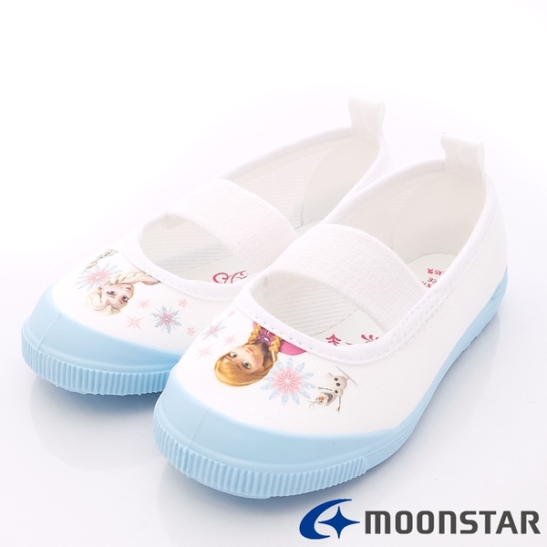 日本Moonstar機能童鞋 日本製冰雪奇緣室內鞋 F019藍(中小童段)