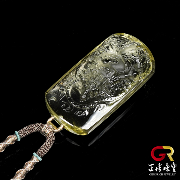 黃水晶 頂級極淨 黃財神無事牌 66.6g 黃水晶吊墜 product thumbnail 6