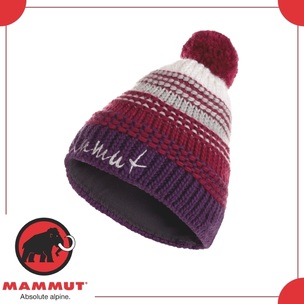 【MAMMUT 長毛象 女  Sally Beanie 帽 《葡萄紫/桃》】1090-04120/羊毛帽/登山/滑雪/刷毛帽