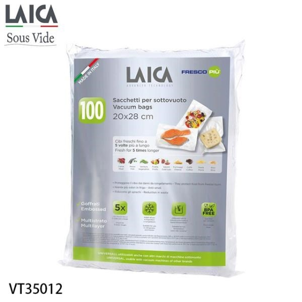 【南紡購物中心】【LAICA 萊卡】網紋式真空包裝袋 袋式20x28cm(100入) VT35012