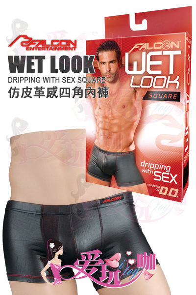 【M號】美國 Icon Brands 仿皮革感四角內褲 WET LOOK dripping with SEX SQUARE 美國原裝進口