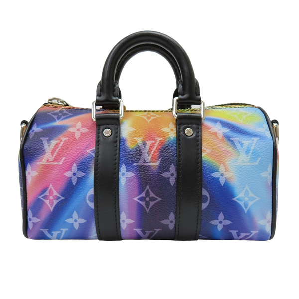 【二手名牌BRAND OFF】LOUIS VUITTON LV 路易威登 彩色 原花 PVC塗層帆布 Keepall XS 兩用包