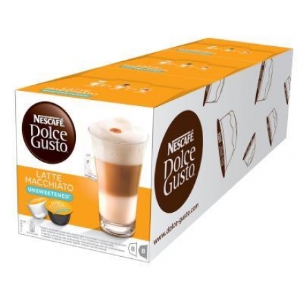 雀巢咖啡 DOLCE GUSTO 無糖拿鐵咖啡膠囊 16顆/盒  一條(三盒入)