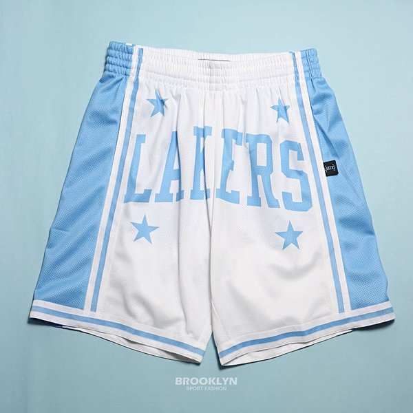 MITCHELL & NESS M&N 球褲 短褲 湖人 白 水藍 SHORBW19147-LALWHLB 男 (布魯克林) MN22ASH01LALW