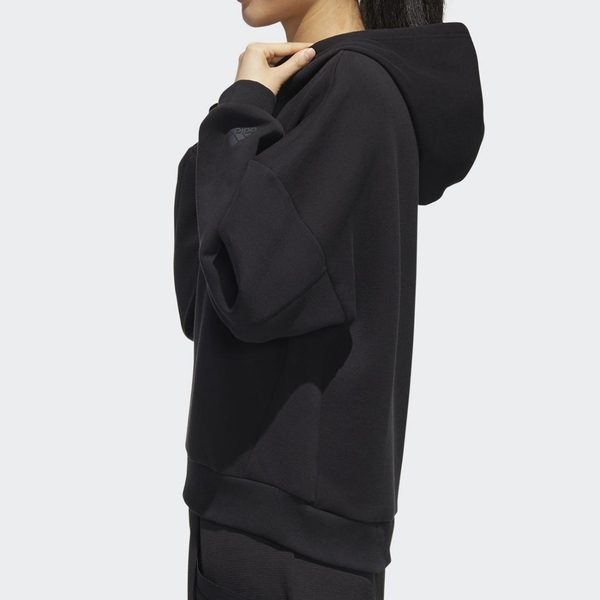 ADIDAS UR HOOD SWEAT 女裝 長袖 帽T 棉質 調節連帽 運動 休閒 黑【運動世界】GK8673 product thumbnail 3