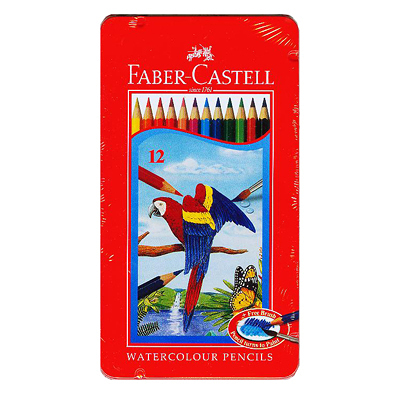 Faber-Castell 輝柏 進口12色鐵盒色鉛筆 紅盒.水性 NO.115913