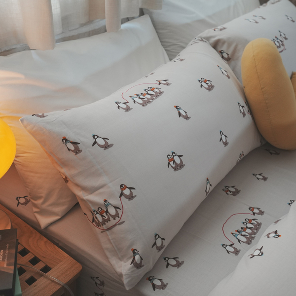二層紗 企鵝冰營 單人床包＋兩用被三件組 觸感親膚柔軟 台灣製 棉床本舖 product thumbnail 7