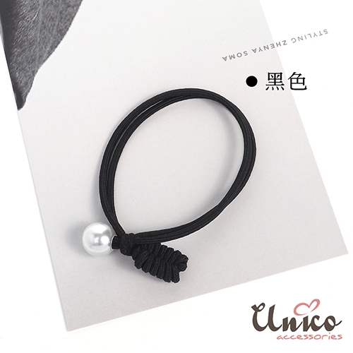 UNICO 高彈力氣質小清新編織搭珍珠髮圈/髮繩 product thumbnail 8