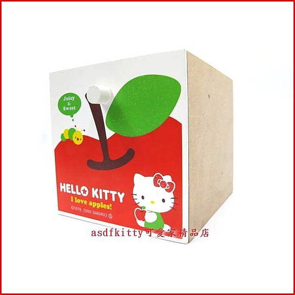 asdfkitty*KITTY抱蘋果桌上型抽屜/置物盒-可堆疊-日本正版2005絕版商品