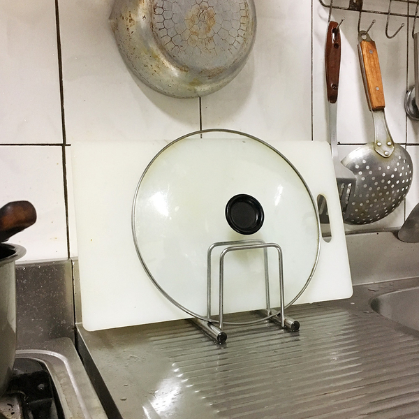 ㄇ型兩格碗盤鍋蓋砧板架 桌上型瀝水架 廚房收納 阿仁304不鏽鋼 台灣製造 product thumbnail 5