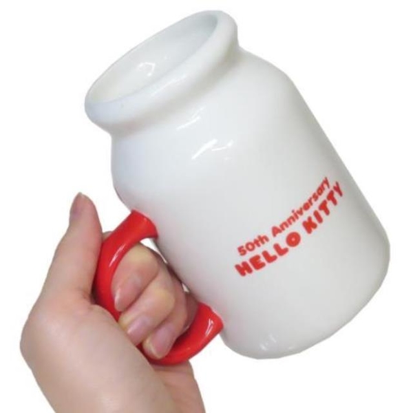 小禮堂 Hello Kitty 牛奶瓶造型馬克杯 200ml (50週年系列) product thumbnail 2