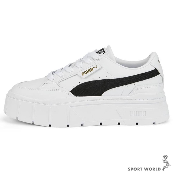 PUMA Mayze Stack Wns 女鞋 休閒 厚底 皮革 白 黑 38436304