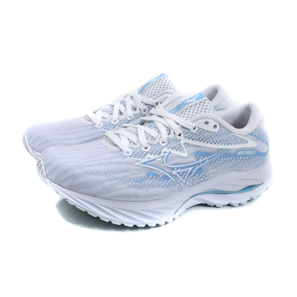 Mizuno WAVE RIDER 27 SW 美津濃 慢跑鞋 運動鞋 白/淺藍 女鞋 超寬楦 J1GD230676 no235