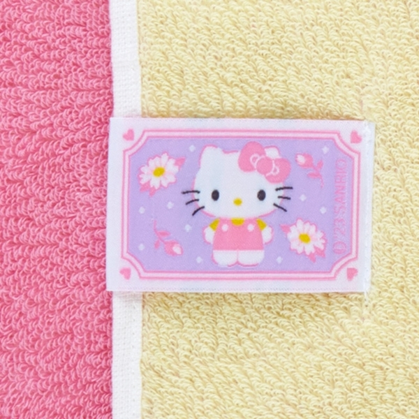 小禮堂 Hello Kitty 棉質吸水浴巾 40x120cm (粉黃素面款) 4550337-871430 product thumbnail 4