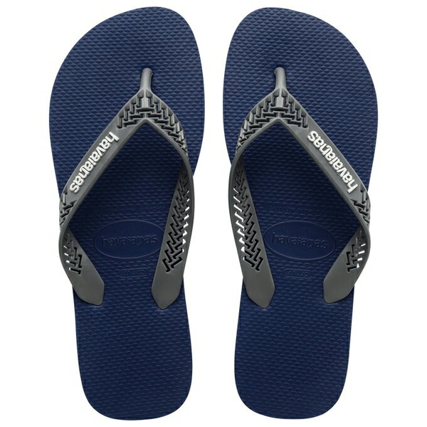 havaianas 哈瓦士 巴西人字拖 男款 Power light solid 深藍底灰帶 透氣鞋帶 拖鞋 夾腳拖【南風百貨】