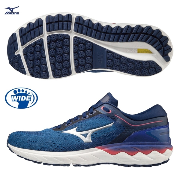 MIZUNO WAVE SKYRISE 男鞋 慢跑 3E寬楦 XPOP輕量 高回彈 耐磨 藍【運動世界】J1GC202355 product thumbnail 2