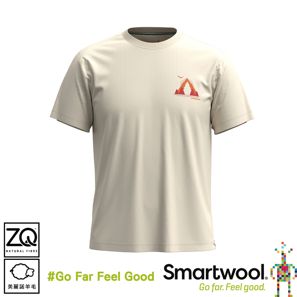 【SmartWool 美國 塗鴉短Tee/Go Far Feel Good《 杏色》】SW002365/登山/爬山/排汗/男女