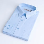 【CHINJUN】抗皺襯衫-長袖、藍底斜紋、編號：8059