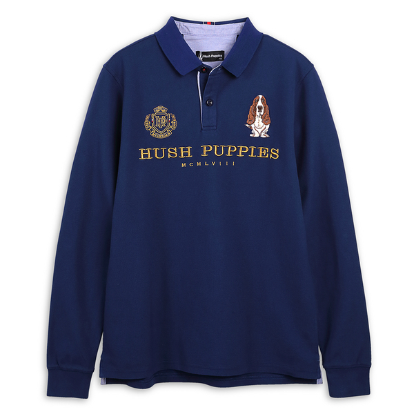Hush Puppies POLO衫 男裝經典品牌英文立體繡花長袖POLO衫 product thumbnail 2