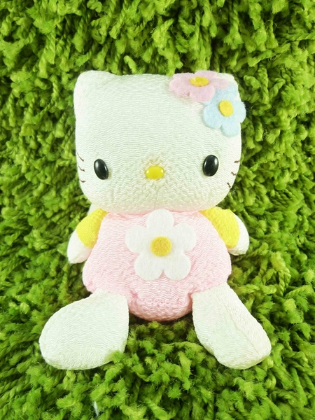 【震撼精品百貨】Hello Kitty 凱蒂貓~和服布絨毛娃娃-粉