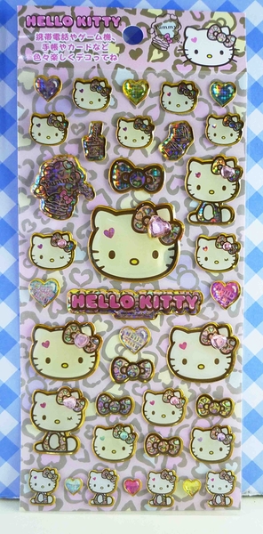 【震撼精品百貨】Hello Kitty 凱蒂貓~KITTY立體鑽貼紙-粉豹紋