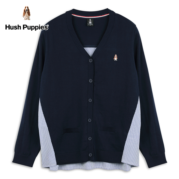 Hush Puppies 線衫 女裝直條紋拼接線衫外套