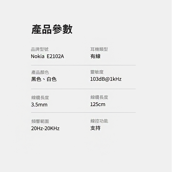 NOKIA 入耳式有線耳機 E2102A-BK/WE product thumbnail 10