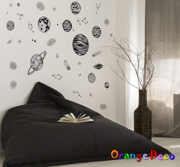 壁貼【橘果設計】太空星球 DIY組合壁貼 牆貼 壁紙 室內設計 裝潢 無痕壁貼 佈置