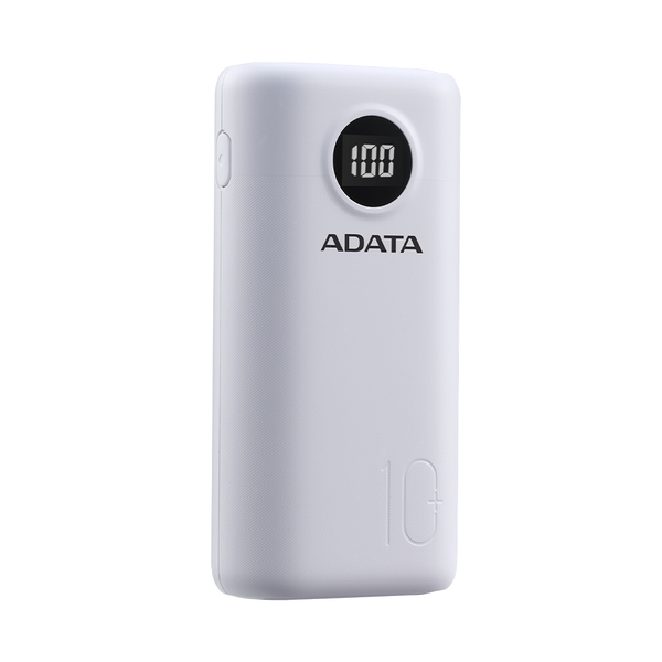 ADATA威剛 P10000QCD 10000mAh 數位顯示電量 PD/QC極速快充行動電源-白色 product thumbnail 2