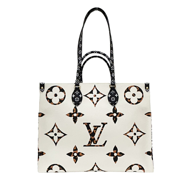 【二手名牌BRAND OFF】LOUIS VUITTON LV 路易威登 橘色 白色 PVC塗層帆布 OnThe Go GM Jungle 兩用包 M44675