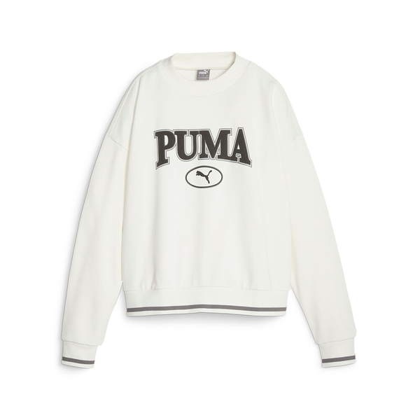 Puma Squad 基本系列 女 大學T 長袖 白 女 穿搭 62359765 字體T