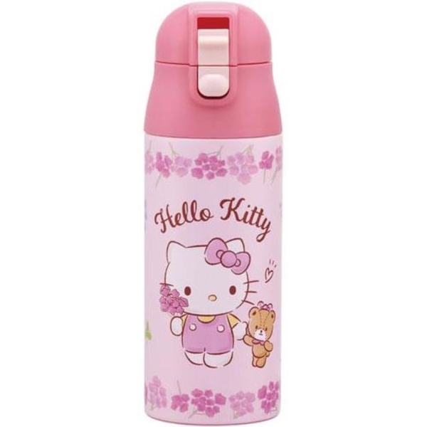 小禮堂 Sanrio 三麗鷗 Hello Kitty 超輕量彈蓋式不鏽鋼保溫 360ml (花圈款)