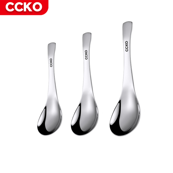 【CCKO】304不鏽鋼 中貝殼勺-15.2cm*4cm 湯匙 餐匙 不鏽鋼湯匙 貝殼勺