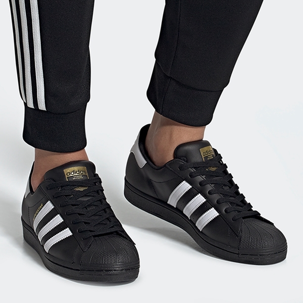 Adidas SuperStar 男鞋 女鞋 休閒鞋 金標 皮革 貝殼頭 黑 EG4959 product thumbnail 4