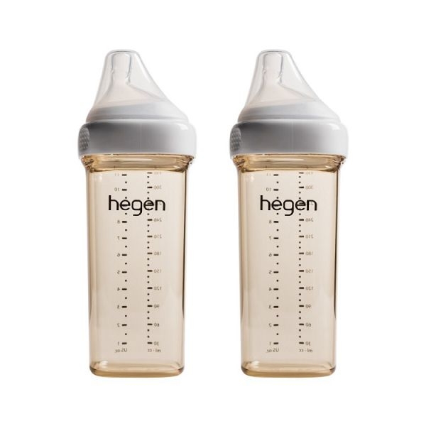 新加坡 hegen 金色奇蹟PPSU多功能方圓型寬口奶瓶 330ml(兩入)